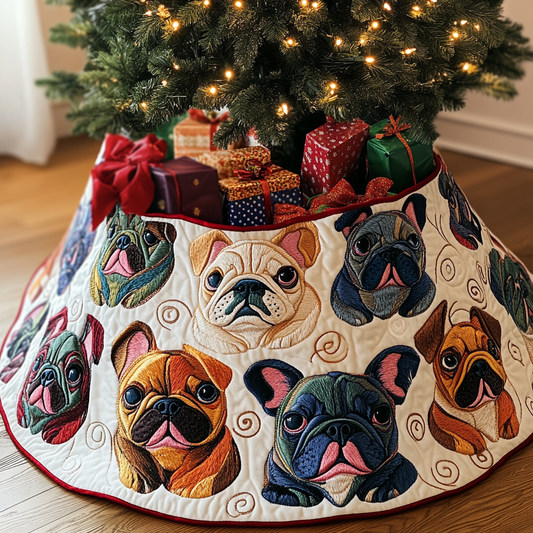 French Bulldog TAI041024219 Quilted Tree Skirt