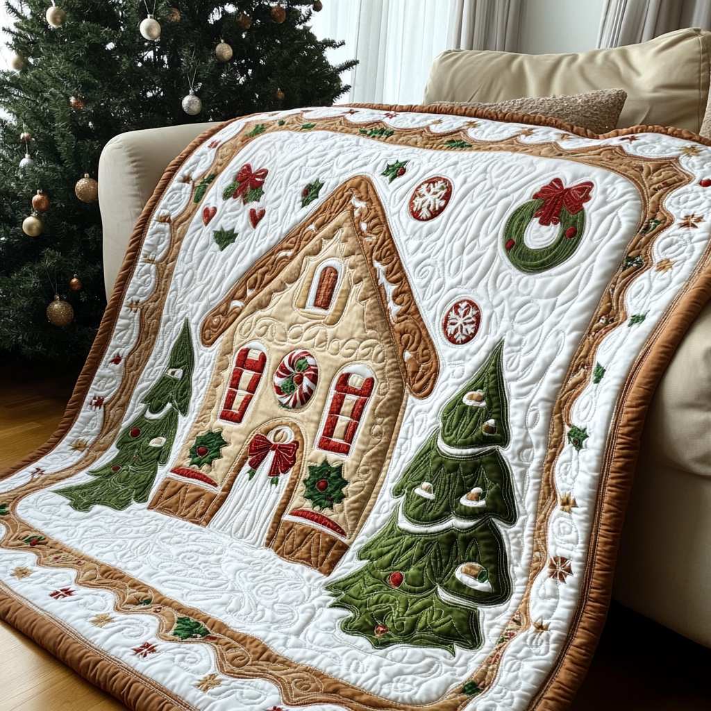 Christmas Gingerbread House DAI111124509 Quilt Blanket