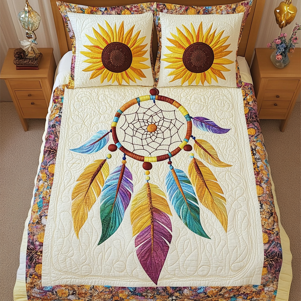 Sunflower Dreamcatcher DAI280824158 Quilt Bedding Set