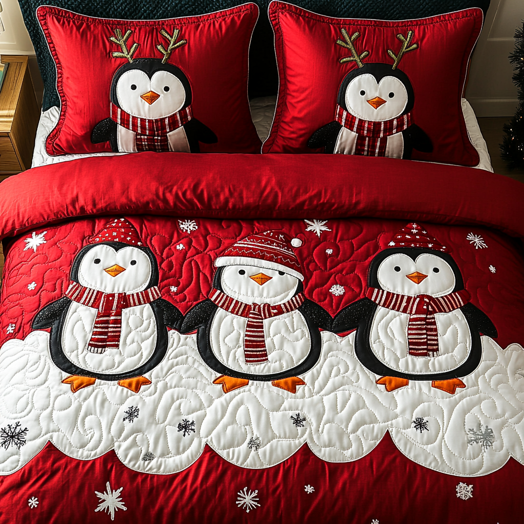 Christmas Penguin TAI201124111 Quilt Bedding Set