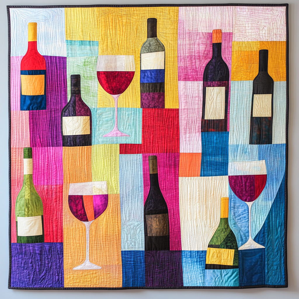 Wine Bottle DAI111124460 Quilt Blanket