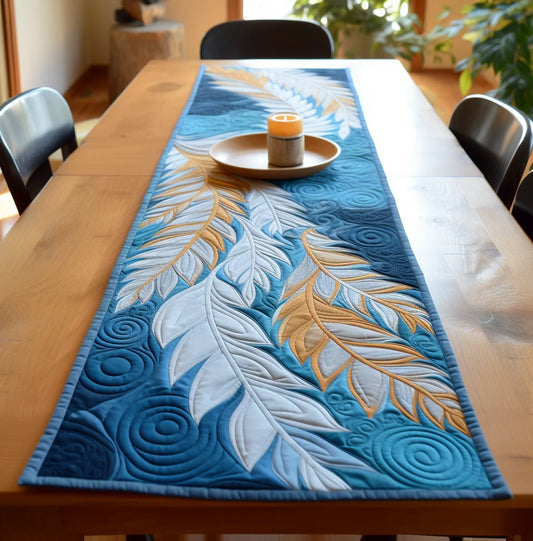 Feather TAI271223080 Quilted Table Runner