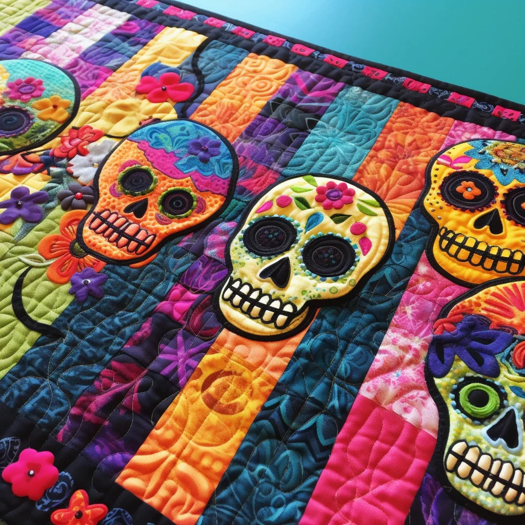 Sugar Skull TAI260224328 Quilted Table Runner