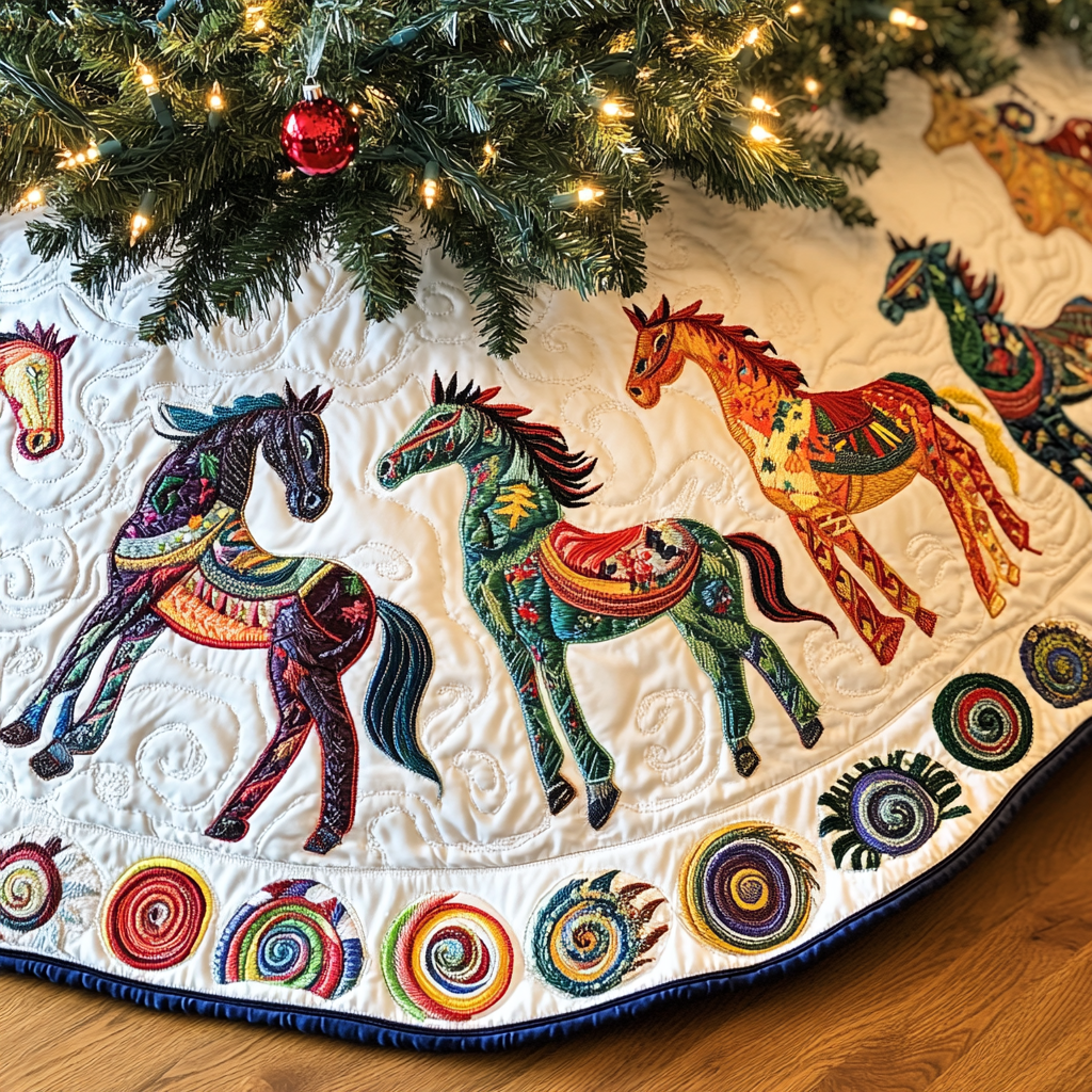 Horse TAI091024296 Quilted Tree Skirt