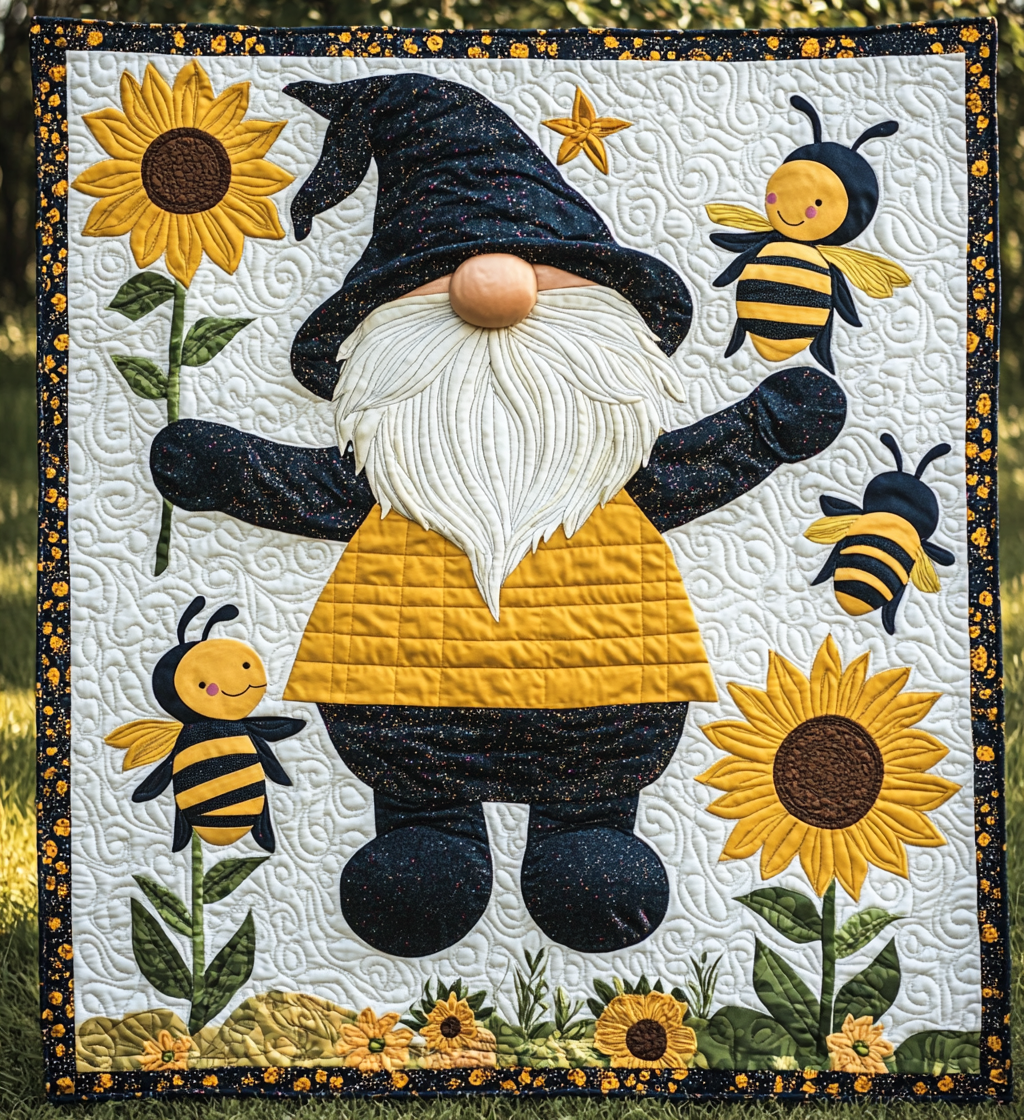 Bee Gnome DAI241224495 Quilt Blanket