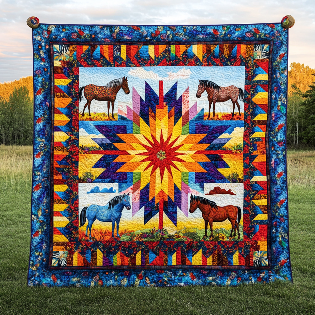 Native Horse TAI041024439 Quilt Blanket