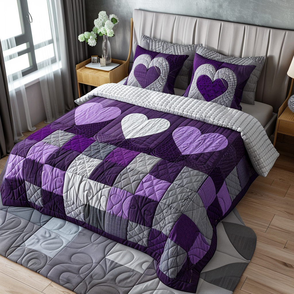 Purple Heart TAI170724066 Quilt Bedding Set