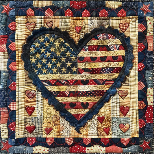 Patriotic Heart TAI060324153 Quilted Placemats