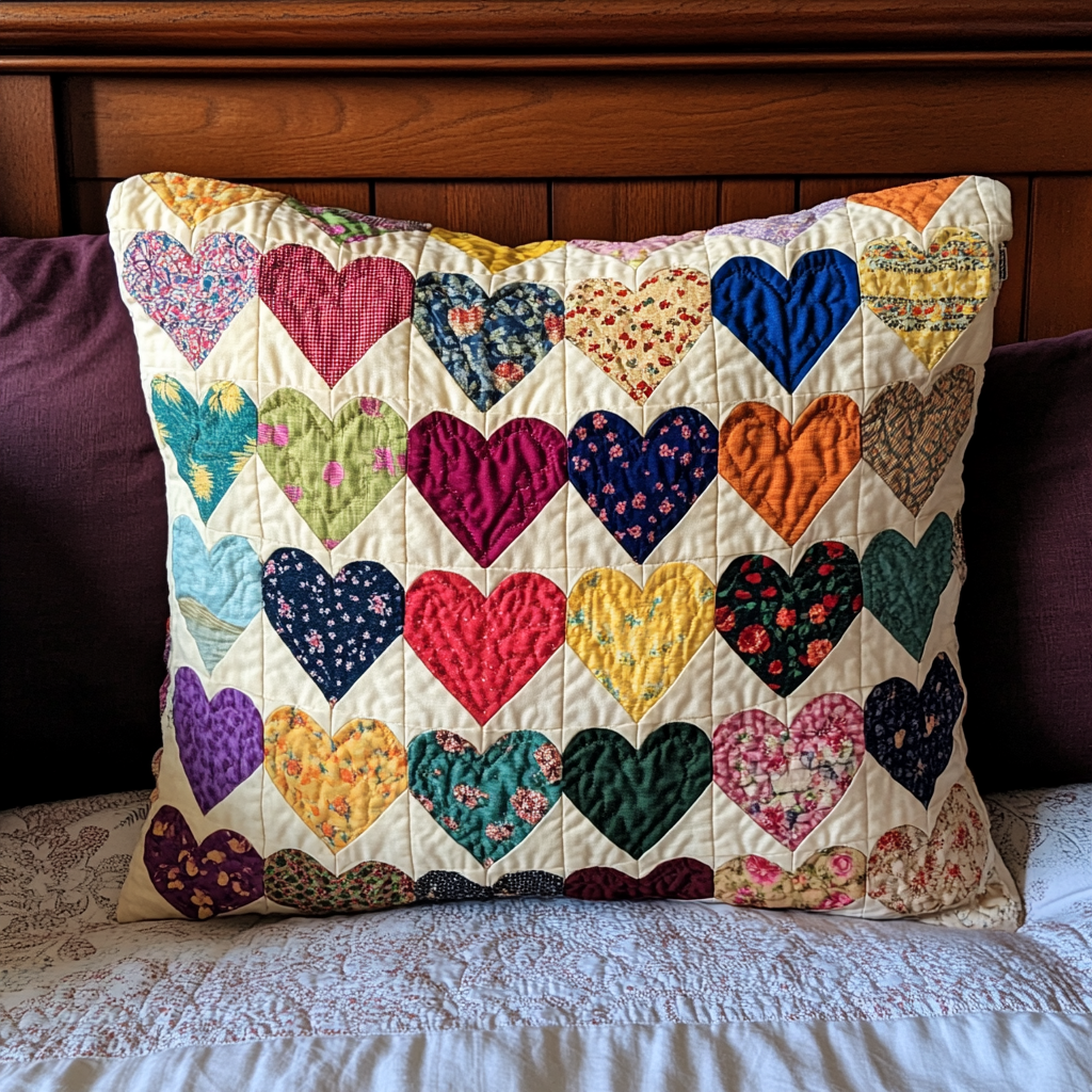 Heart TAI181024551 Quilted Pillow Case