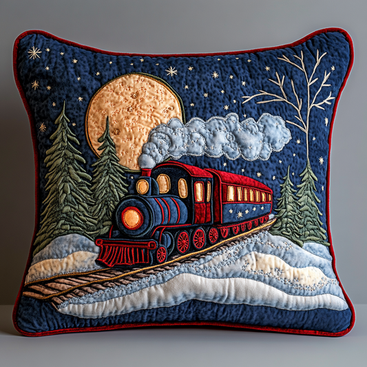 Winter Train DAI111124575 Quilted Pillow Case