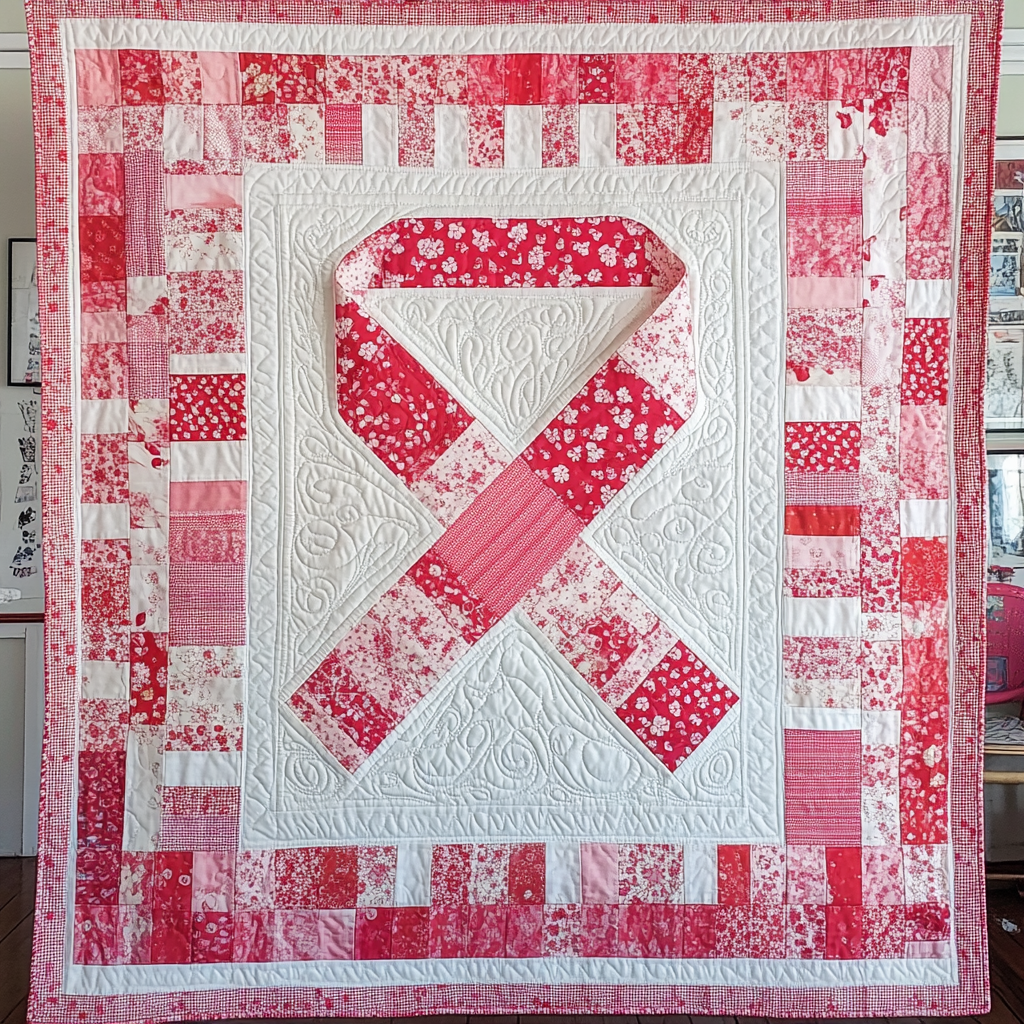 Breast Cancer Ribbon TAI101224150 Quilt Blanket