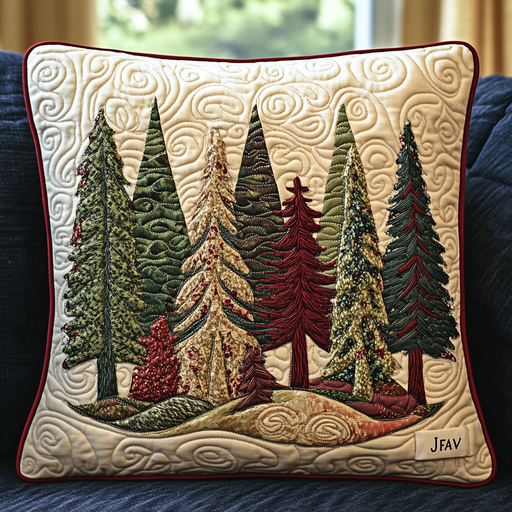 Christmas Tree TAI141124376 Quilted Pillow Case