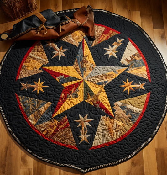 Cowboy Star TAI221223049 Quilted Round Mat