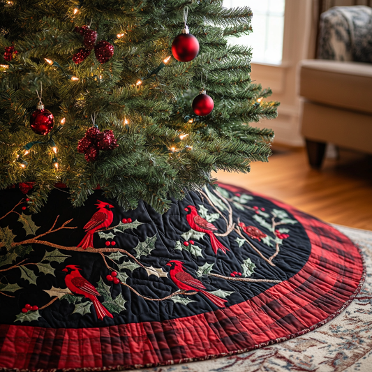 Christmas Cardinal TAI091024302 Quilted Tree Skirt