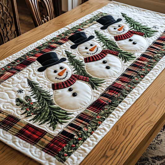 Christmas Snowman TAI111124308 Quilted Table Runner