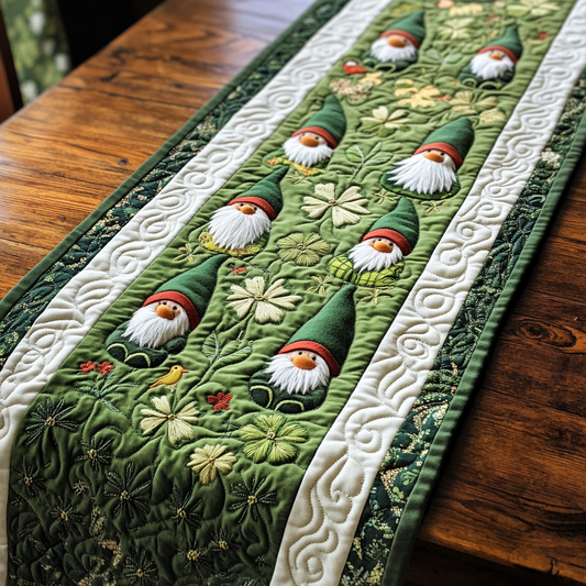 St Patrick's Day Gnome DAI051224169 Quilted Table Runner