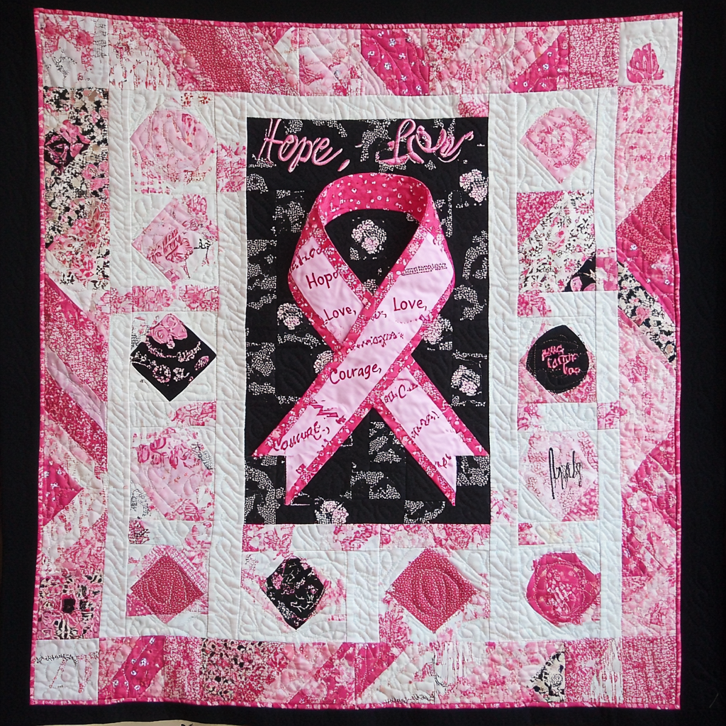 Breast Cancer Ribbon TAI101224210 Quilt Blanket