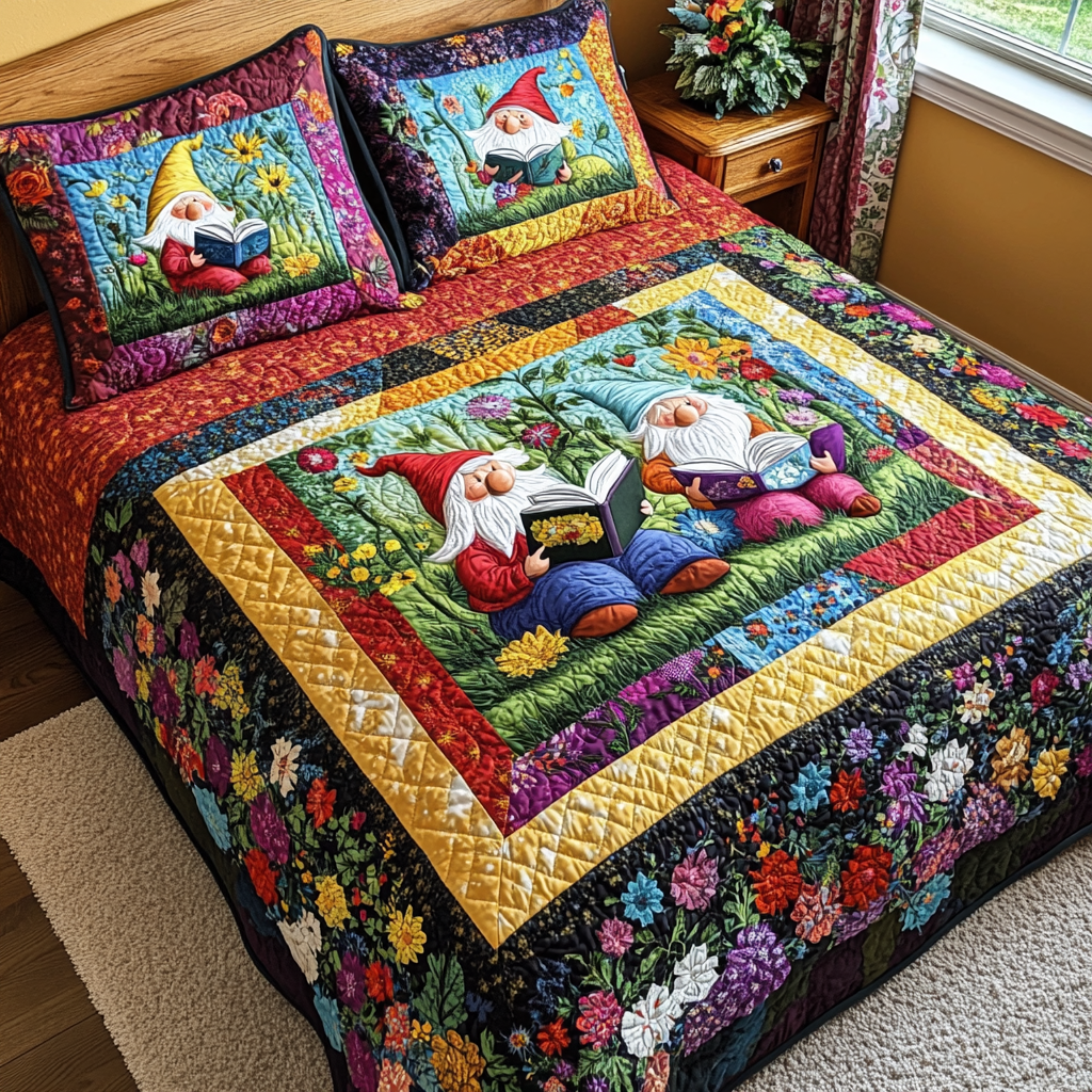 Reading Gnome DAI241224178 Quilt Bedding Set