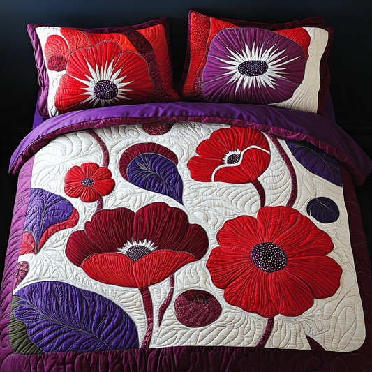 Poppy Flower DAI281124154 Quilt Bedding Set