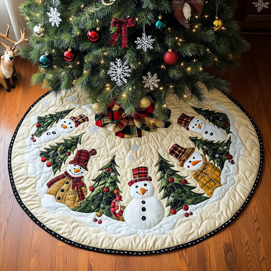 Christmas Snowman TAI141124330 Quilted Tree Skirt