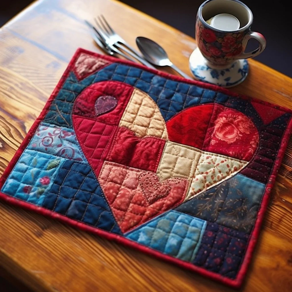 Heart TAI260224231 Quilted Placemats