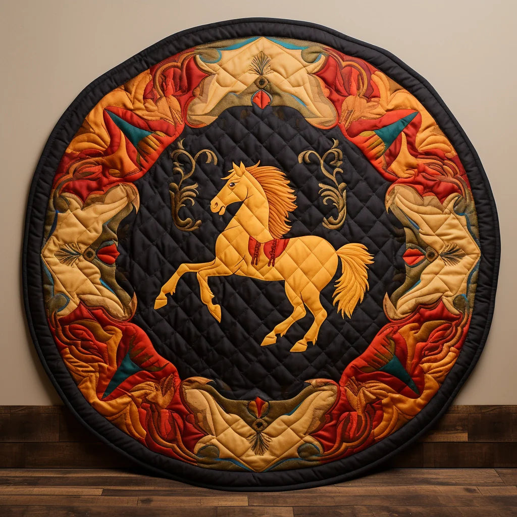 Horse TAI221223001 Quilted Round Mat