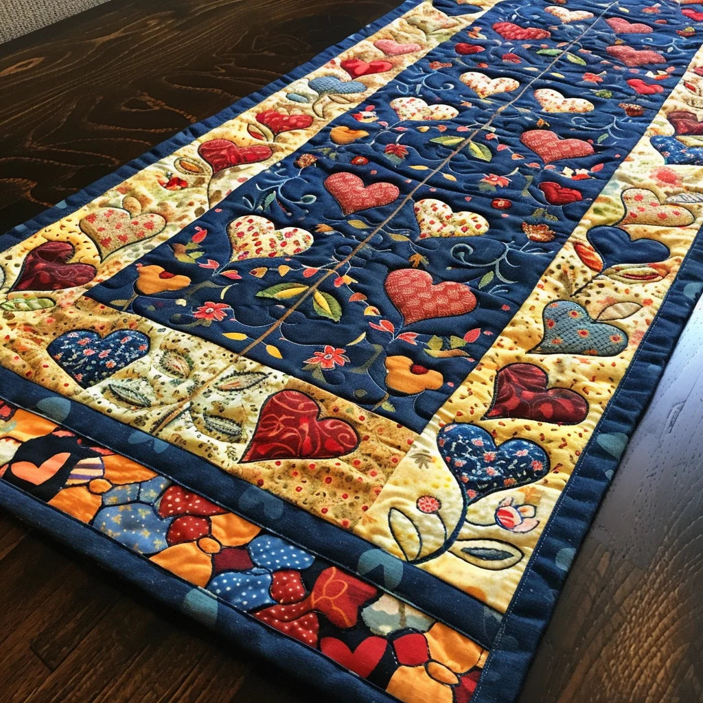 Heart TAI020324079 Quilted Table Runner