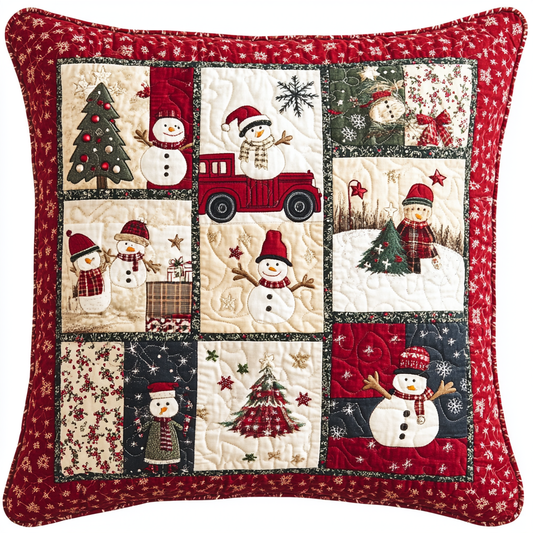 Christmas Snowman TAI181024452 Quilted Pillow Case