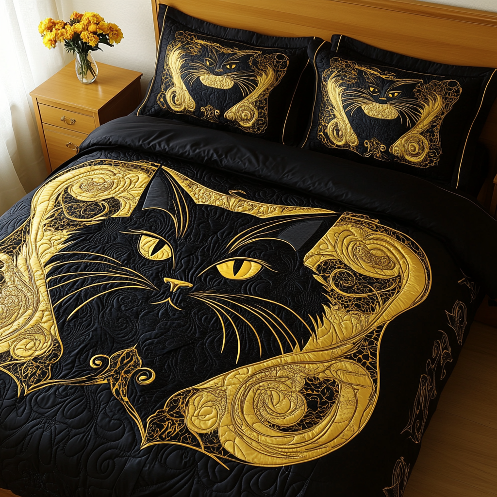 Black Cat TAI141124130 Quilt Bedding Set