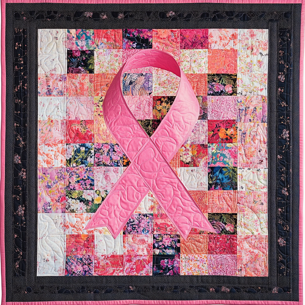 Breast Cancer Ribbon TAI101224188 Quilt Blanket