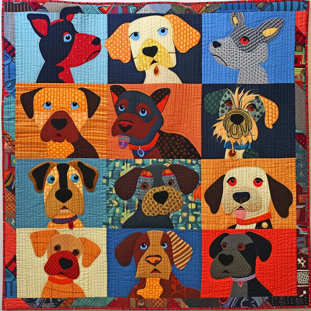 Dogs TAI240424076 Quilt Blanket