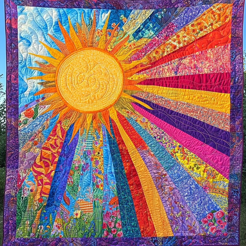 Hippie Sun TAI021024291 Quilt Blanket