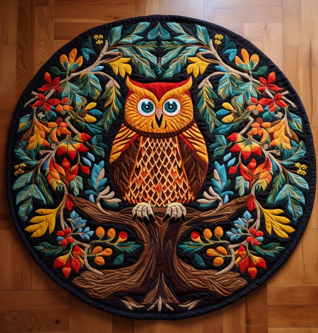 Owl TAI221223024 Quilted Round Mat