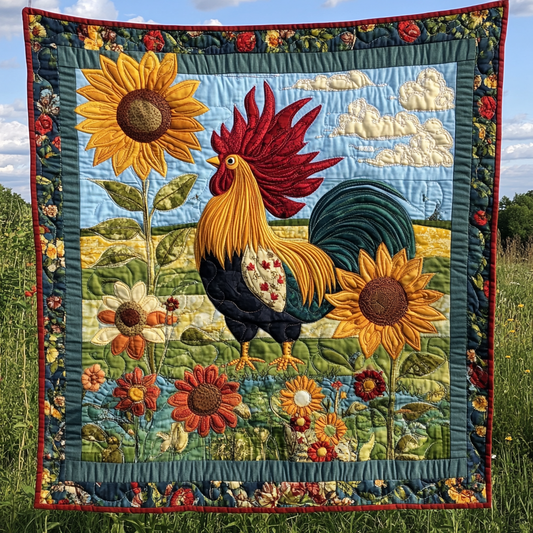 Sunflower Rooster DAI241224415 Quilt Blanket