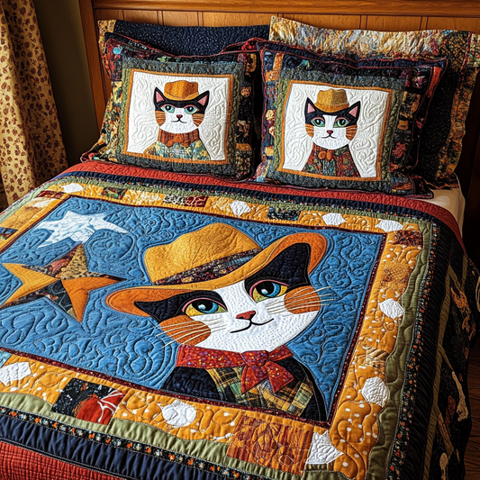 Cowboy Cat DAI241224224 Quilt Bedding Set