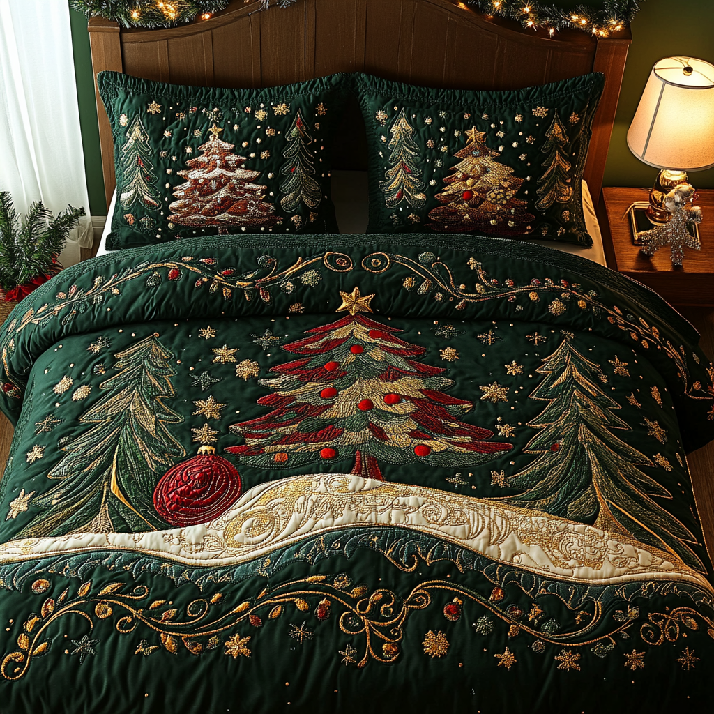 Christmas Tree TAI141124108 Quilt Bedding Set