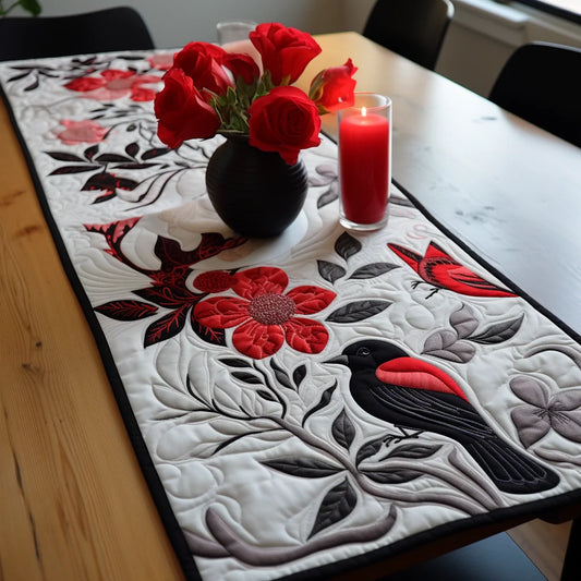 Black Bird TAI260224362 Quilted Table Runner