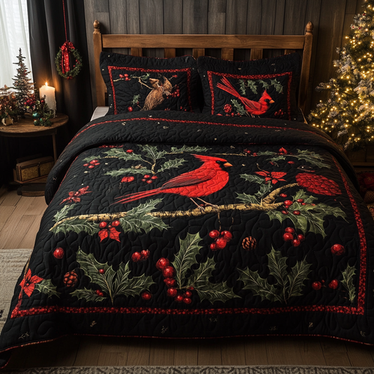 Christmas Cardinal TAI181024124 Quilt Bedding Set