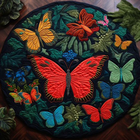 Butterfly TAI221223012 Quilted Round Mat