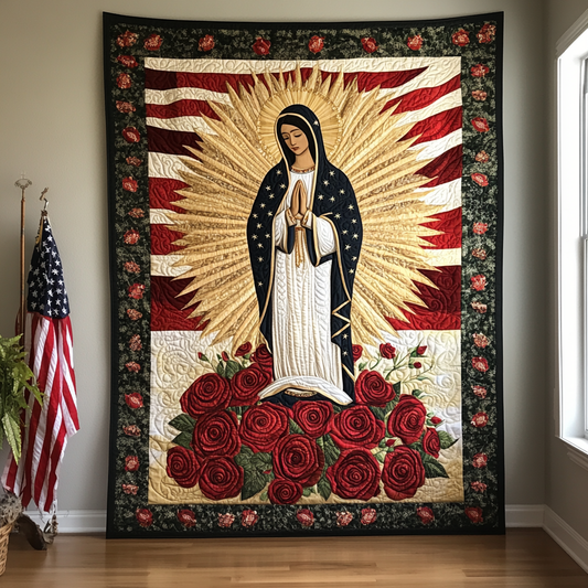 Patriotic Mother Mary DAI141124527 Quilt Blanket