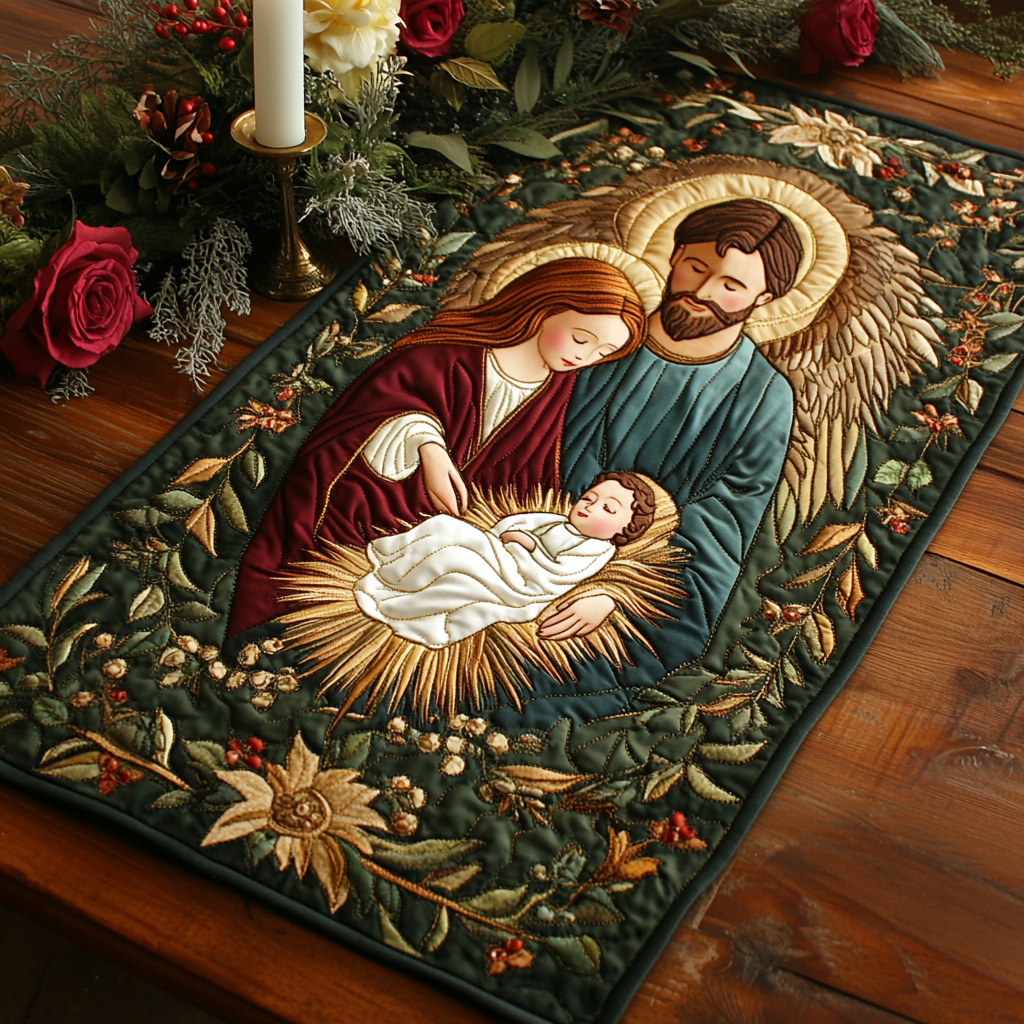 Nativity TAI111124337 Quilted Table Runner