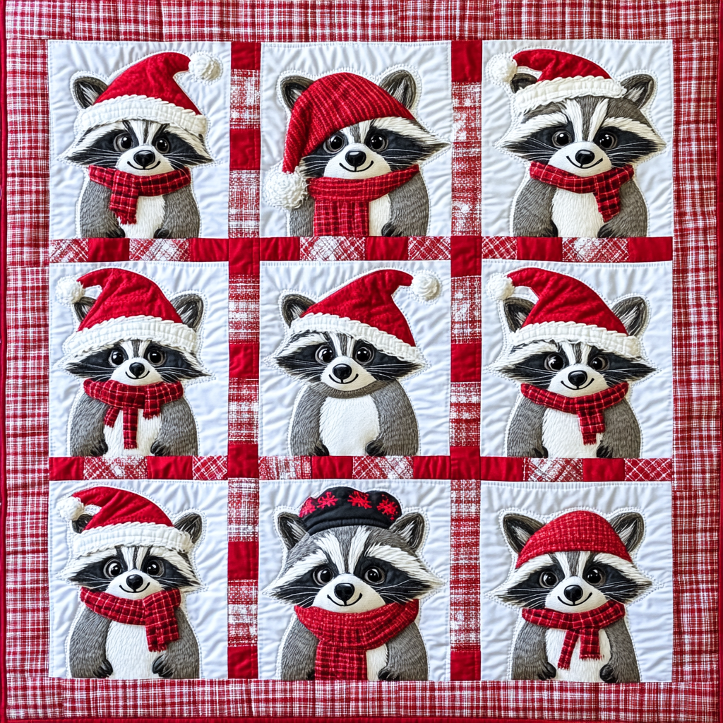 Christmas Raccoon DAI111124470 Quilt Blanket