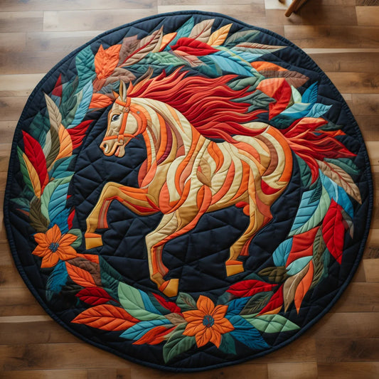 Horse TAI221223079 Quilted Round Mat