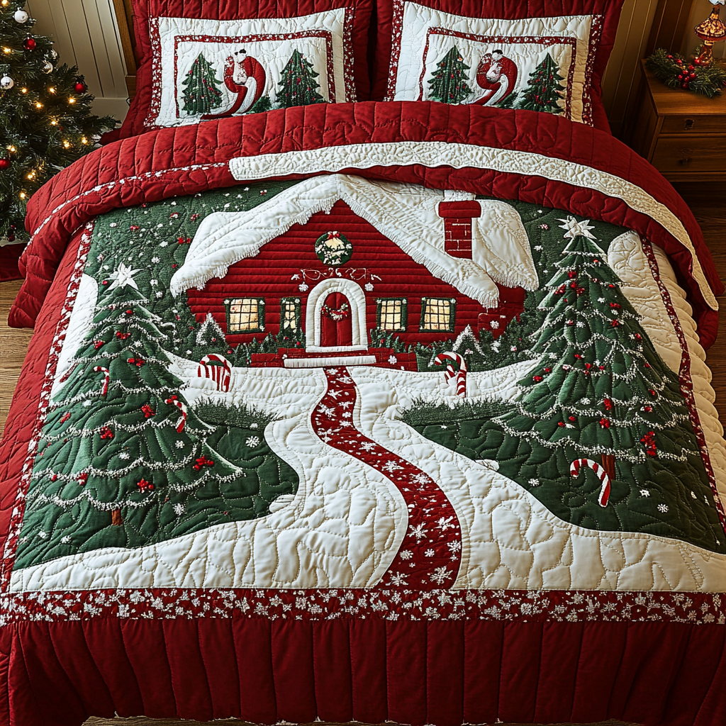 Christmas House TAI141124008 Quilt Bedding Set