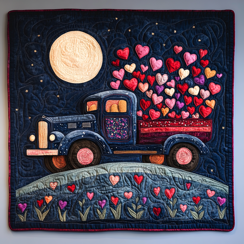 Valentine Truck DAI241224006 Quilted Placemats