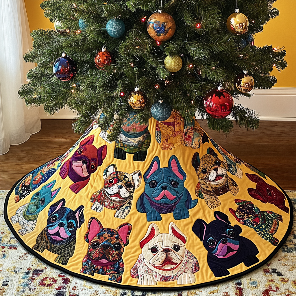 French Bulldog TAI041024212 Quilted Tree Skirt