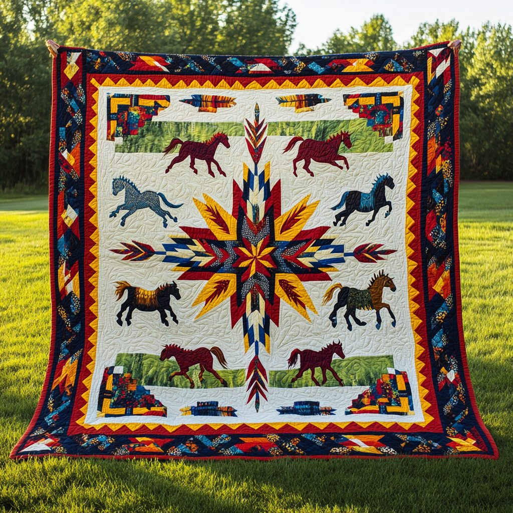 Native Horse TAI041024476 Quilt Blanket