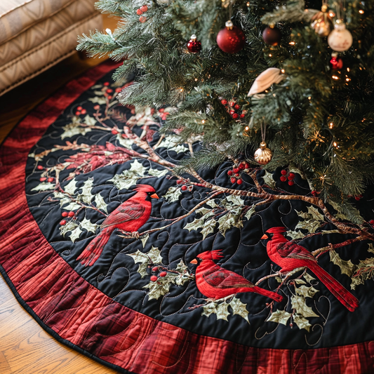 Christmas Cardinal TAI091024295 Quilted Tree Skirt