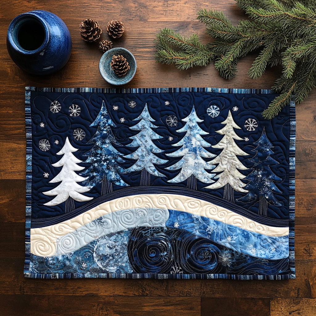 Winter Forest TAI111124294 Quilted Placemats