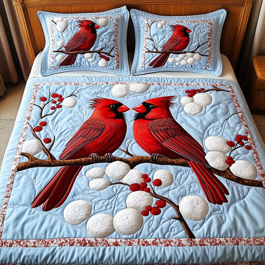 Winter Cardinal TAI201124149 Quilt Bedding Set